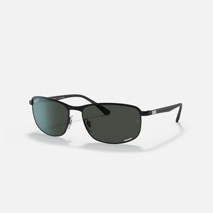 BRAND NEW RAY BAN RB3671CH CHROMANCE Matte black/Dark Grey Chromance Sunglasses